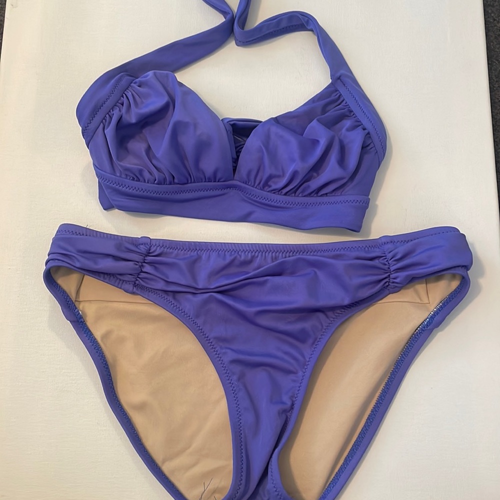 J. Crew purple women’s bikini top size small and bottom size extra small